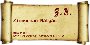 Zimmerman Mátyás névjegykártya